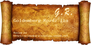 Goldemberg Rozália névjegykártya